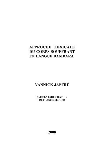 Approche lexicale du corps souffrant en langue bambara - GID