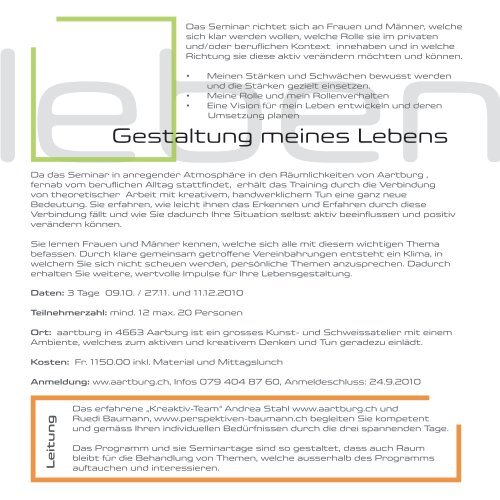 Gestaltung meines Lebens