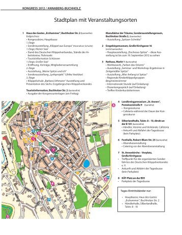 Stadtplan mit Veranstaltungsorten - Deutscher Klöppelverband e.V.