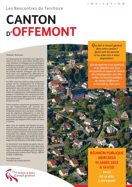 CANTON D'OFFEMONT - Territoire de Belfort