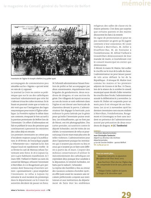 Magazine nÂ° 76 dÃ©cembre 2005 - janvier 2006 - Territoire de Belfort