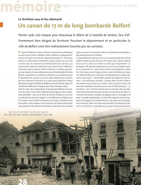 Magazine nÂ° 77 fÃ©vrier-mars 2006 - Territoire de Belfort