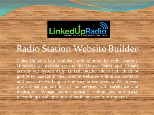 Radio Station Website Builder
