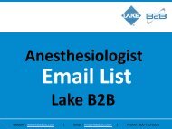Build great business relationship with Anesthesiologist Email List