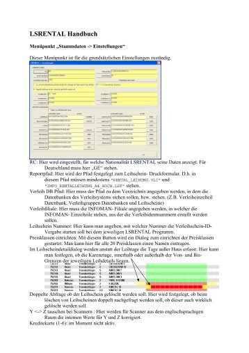 LSRENTAL Handbuch - Landau Software GmbH