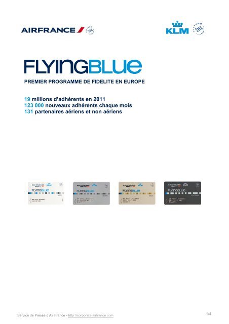 TÃ©lÃ©charger le dossier de presse Flying Blue - Air France