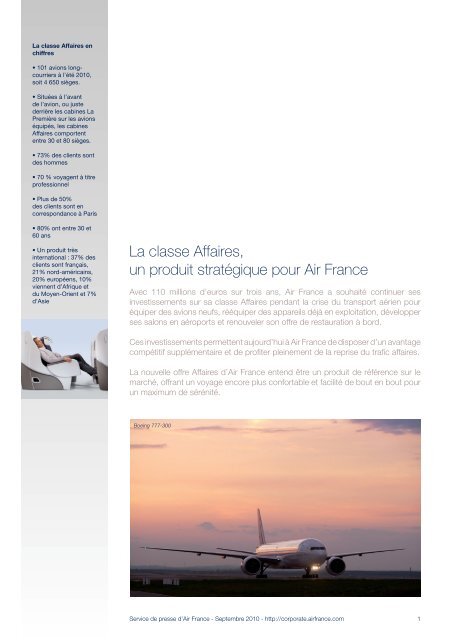 Le dossier de presse - Air France