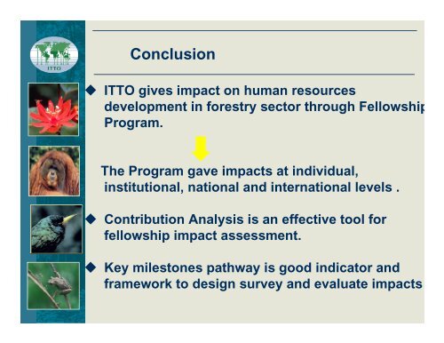 Impact Assessment Survey of the ITTO Fellowship ... - Development