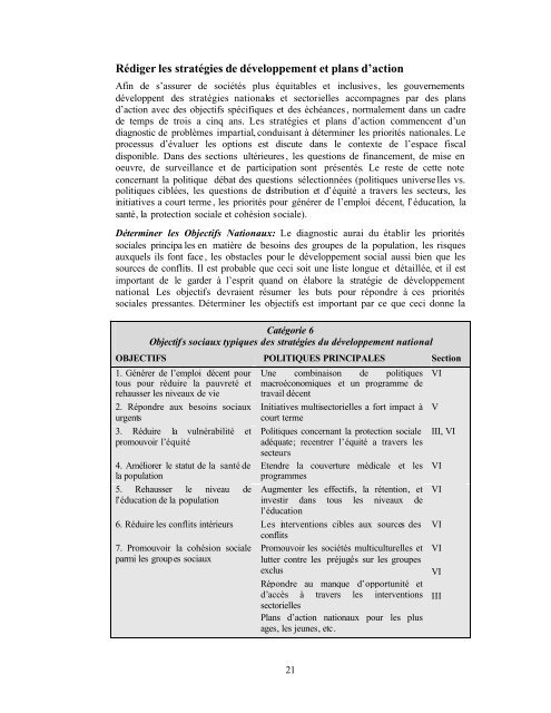 Note d'Orientation de la Politique Sociale - Development