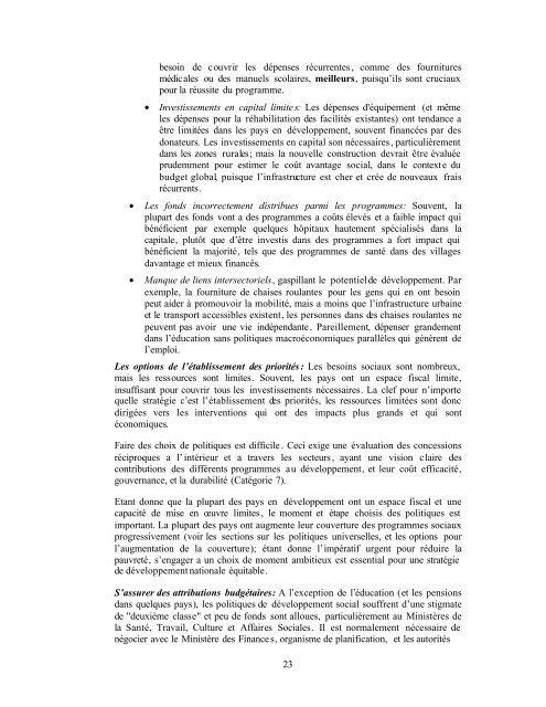 Note d'Orientation de la Politique Sociale - Development