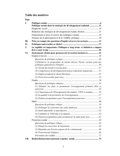 Note d'Orientation de la Politique Sociale - Development