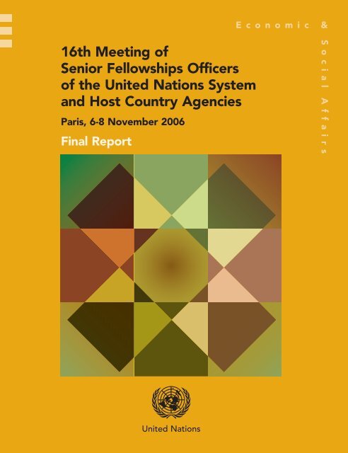 16th Meeting of Senior Fellowships Officers of the ... - Development