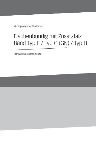 FlÃ¤chenbÃ¼ndig mit Zusatzfalz Band Typ F / Typ G (GN) / Typ H