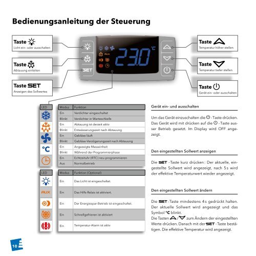 Betriebs- und Bedienungsanleitung zu Kühlgeräten mit der Steuerung XR75CX