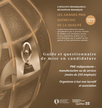Guide et questionnaire de mise en candidature - mdeie ...