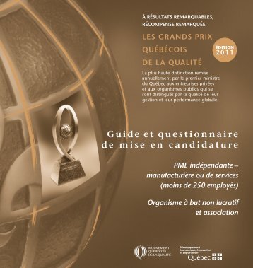 Guide et questionnaire de mise en candidature - mdeie ...