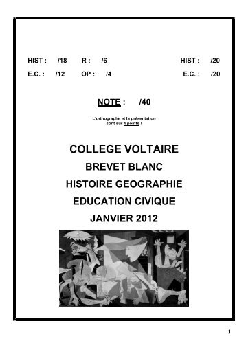 Brevet blanc 2012 - Créer son blog