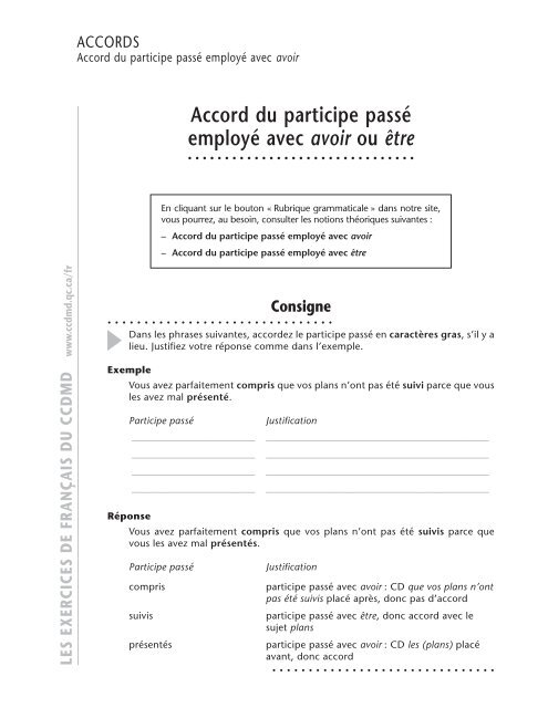 Accord Du Participe Passe