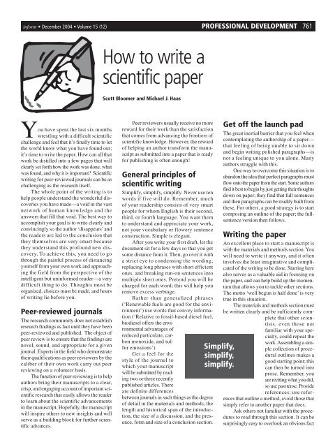 How to write a scientific paper