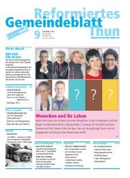 reformiertes gemeindeblatt september 2013 - ref. Kirche Thun