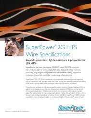 SuperPowerÂ®2G HTS Wire Specifications