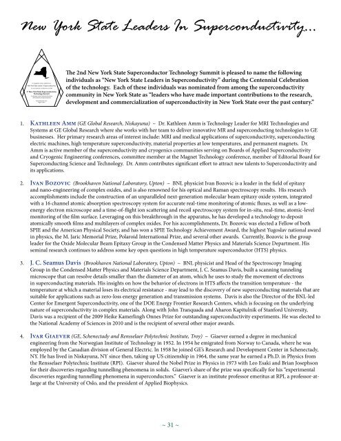 New York State Leaders In Superconductivity... - SuperPower