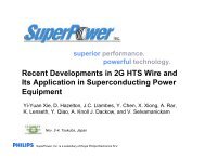 Recent Developments in 2G HTS Wire and Its ... - SuperPower