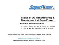 Status of 2G HTS Wire Manufacturing and ... - SuperPower