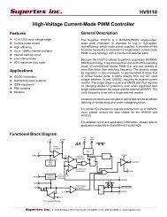 HV9110 High-Voltage Current-Mode PWM Controller - Supertex