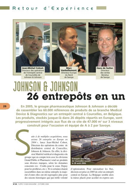 Johnson & Johnson : 26 entrepÃ´ts en un - Supply Chain Magazine