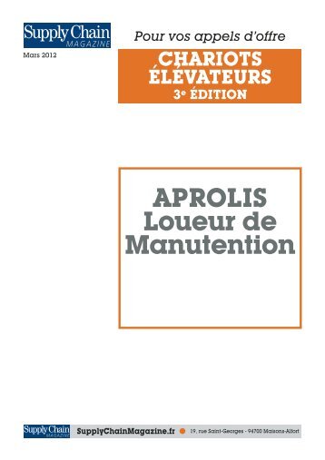 APROLIS Loueur de Manutention - Supply Chain Magazine