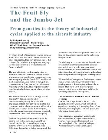 The Fruit Fly and the Jumbo Jet - Supply Chain Magazine