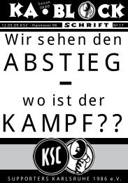 blockschrift 17 - Supporters Karlsruhe 1986 eV