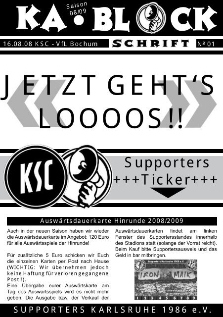 blockschrift 1 - Supporters Karlsruhe 1986 eV