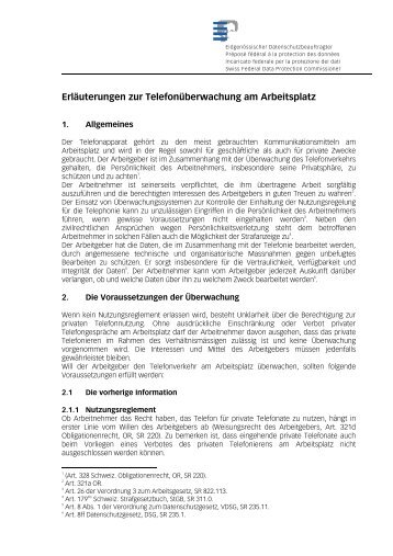 ErlÃ¤uterungen zur TelefonÃ¼berwachung am Arbeitsplatz