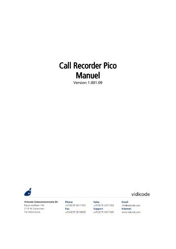 Call Recorder Call Recorder Pico Manuel