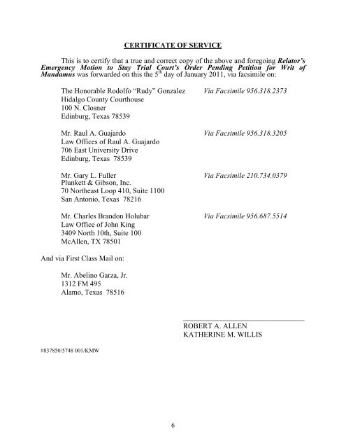 Motion to Stay - Filed - Supreme Court of Texas