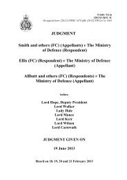 Smith and Others (Appellants) v The Ministry of Defence (Respondent)