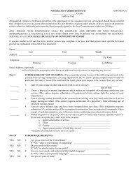 Nebraska Juror Qualification Form