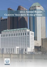 2011 Annual Report Clients' Security Fund of Ohio - Supreme Court ...