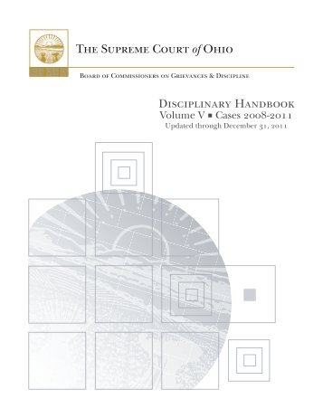 disciplinary handbook: volume v - Supreme Court - State of Ohio