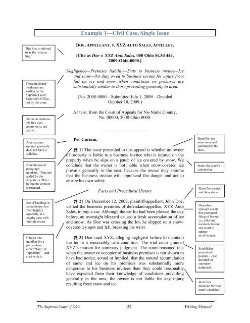 WRITING MANUAL - Supreme Court - State of Ohio