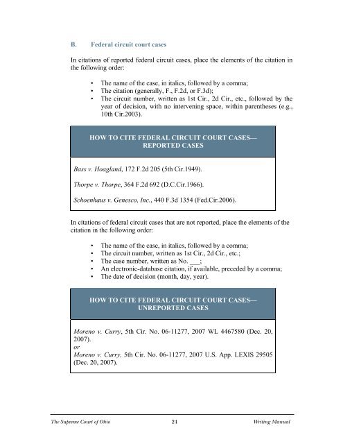 WRITING MANUAL - Supreme Court - State of Ohio