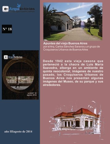 e-AN N° 18 nota N° 2 Apuntes del viejo Buenos Aires por el Arqu Carlos Sánchez Saravia y un grupo de croquiseros urbanos de Buenos Aires