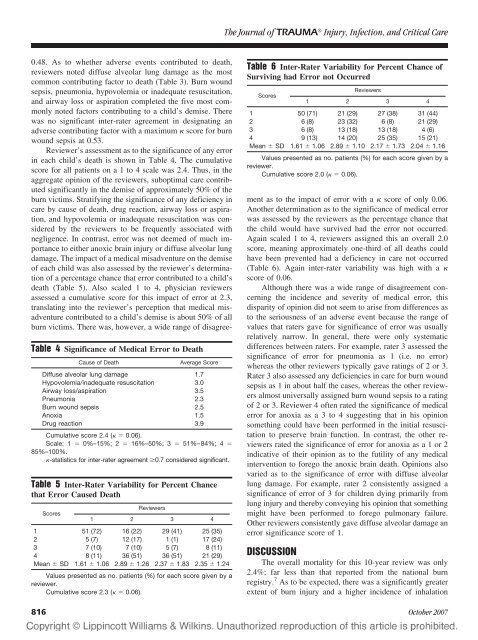 Assessment of Adverse Events in the Demise of Pediatric Burn ...