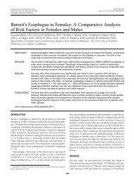 Barrett's Esophagus in Females - USC Department of Surgery ...