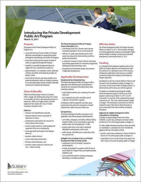 Private Development Public Art Program - City of Surrey