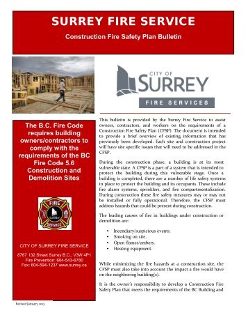 SURREY FIRE SERVICE - City of Surrey