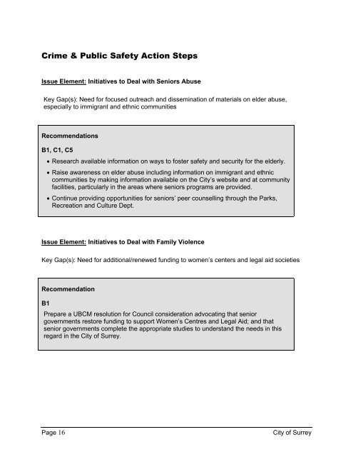 Action Plan for the Social Well-Being of Surrey ... - City of Surrey