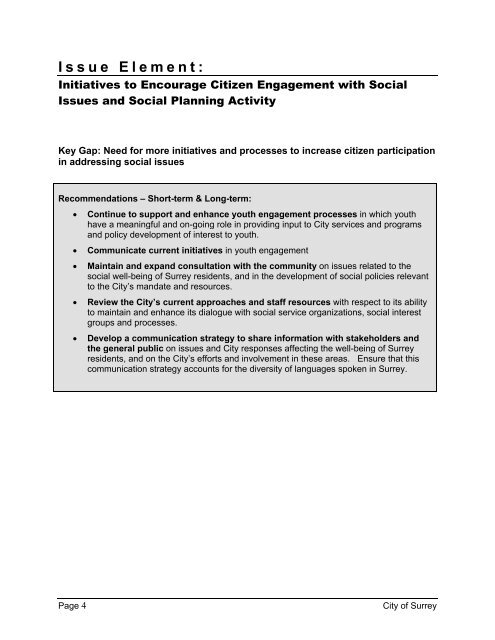 Action Plan for the Social Well-Being of Surrey ... - City of Surrey